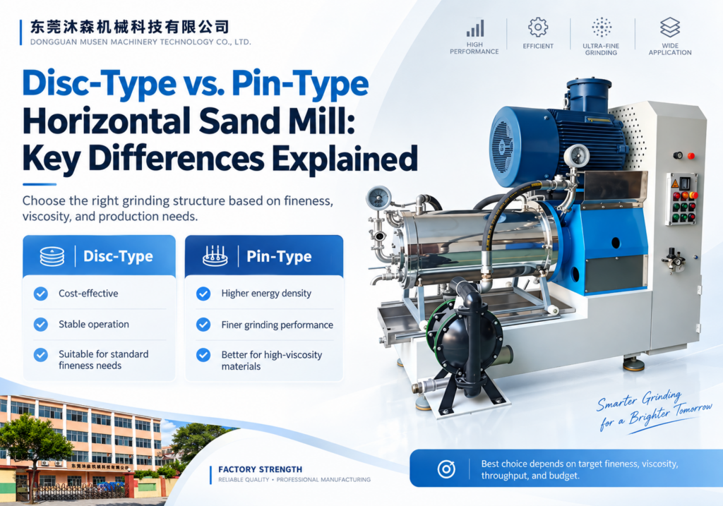 Disc-Type vs. Pin-Type Horizontal Sand Mill: Key Differences Explained